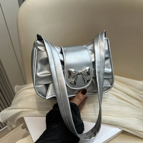 Trendy Schoudertas met Strik – Casual Dames Handtas