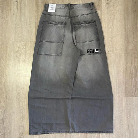 Streetwear Mode – Nieuwe Baggy Spijkerbroek met Meerdere Zakken en Gewassen Look